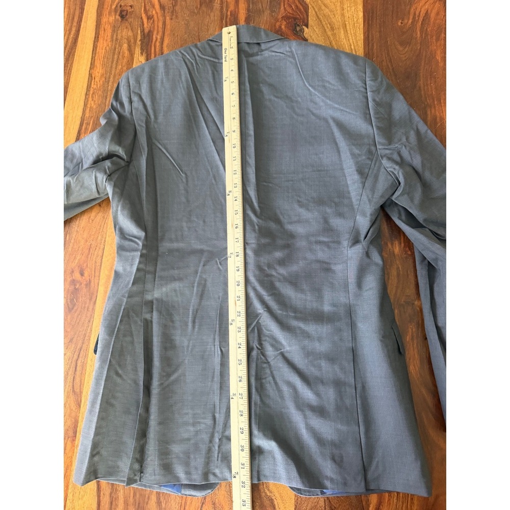 Indochino Mens Gray Two Button Tailored‎ Blazer Jacket Blue Polka Dot Lining 42R - Picture 6 of 11